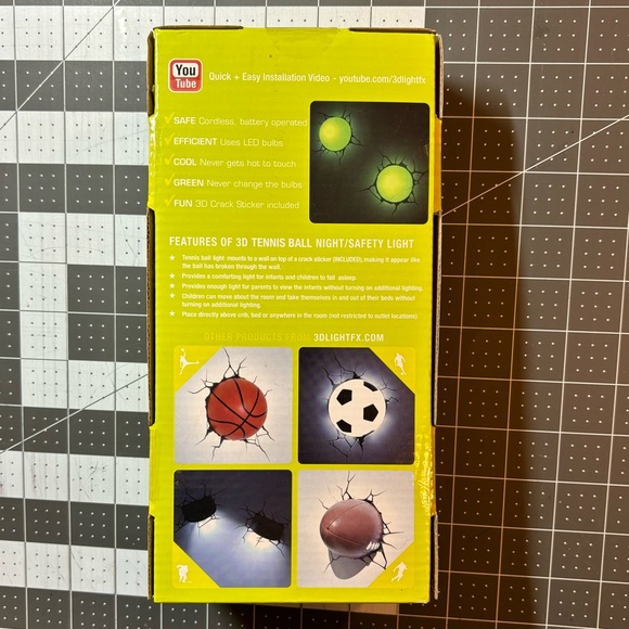 3D Deco Light Tennis Ball Wall Decor LED lights - Picture 4 of 5